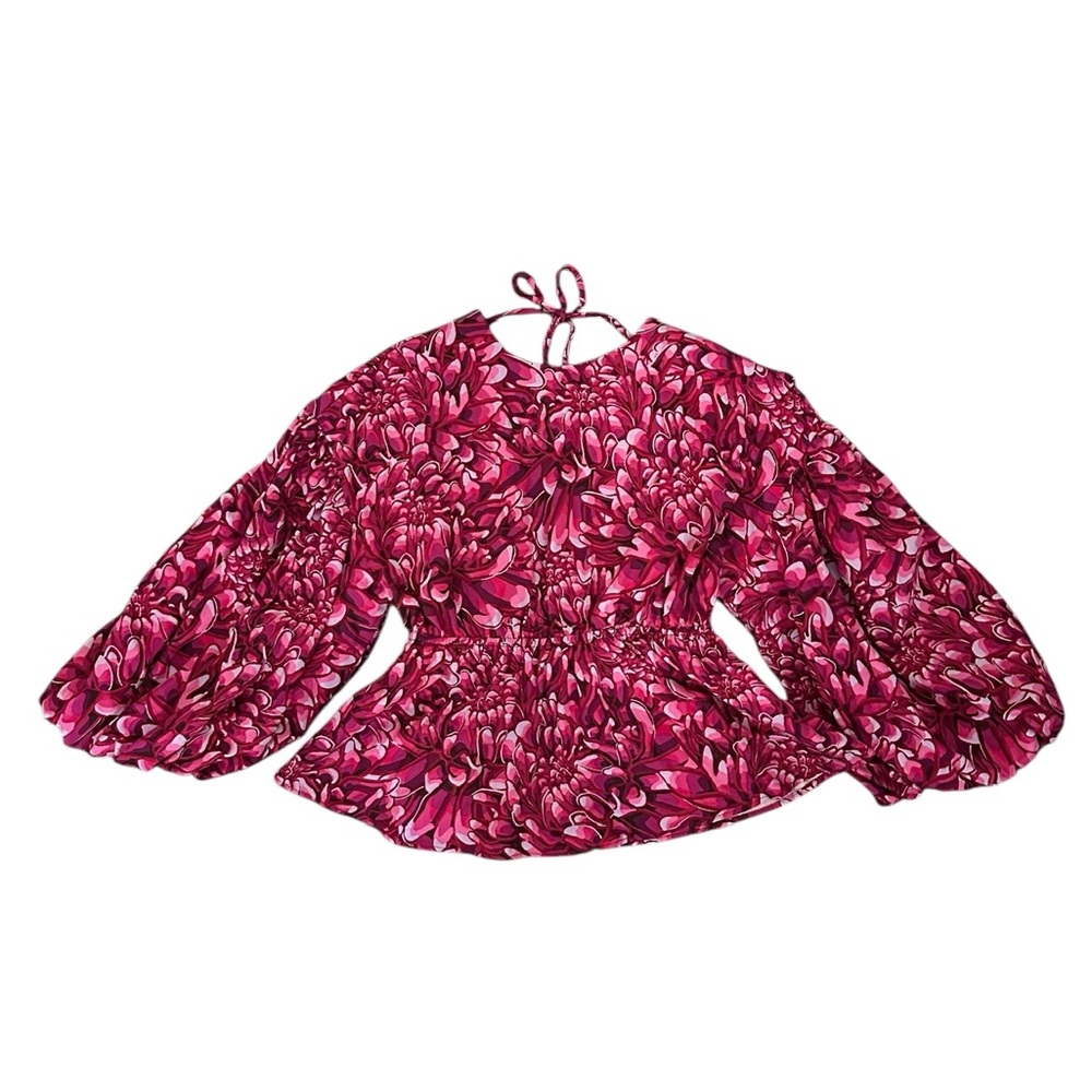 Kika Vargas x Target Pink Floral Puff Sleeve Blouse (Size XS)